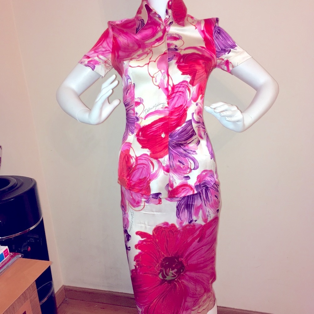 Dolce & Gabbana Vintage Silk Skirt Suit